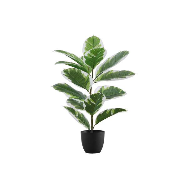 Black Green 27-Inch Rubber Indoor Table Potted Real Touch Artificial Plant, image 1